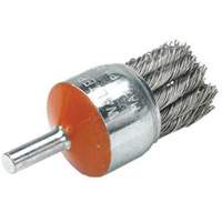 Mounted Knot-Twisted Wire Brush, 1-1/8" Dia., 0.02" Wire Dia., 1/4" Shank Cintas