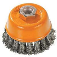 Brosse &agrave; fils nou&eacute;s torsad&eacute;s, 3" dia. x M10x1,25 arbre Cintas