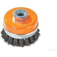 Brosse boisseau &agrave; fils nou&eacute;s avec anneau, 4" dia. x 5/8"-11 arbre Cintas