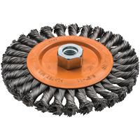 Wide Knotted Wire Wheel Brush, 5/8"-11 Arbor, Steel Cintas