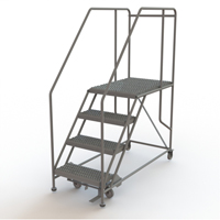Plateforme de travail mobile, Acier, 4 Marches, 40" ha, 35" p, 24" Marche, Stri&eacute; Cintas