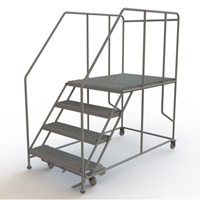 Plateforme de travail mobile, Acier, 4 Marches, 40" ha, 48" p, 36" Marche, Stri&eacute; Cintas