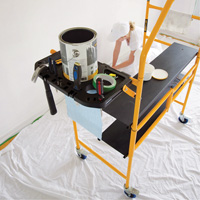 Jobsite Series 4' Safety Rail & Tool Shelf Scaffold Kit, Steel Frame, 49-1/2" D x 57-3/4" H Cintas