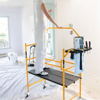 Jobsite Series 4' Safety Rail & Tool Shelf Scaffold Kit, Steel Frame, 49-1/2" D x 57-3/4" H Cintas
