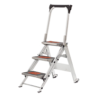 Safety Stepladder with Bar & Tray, 2.2', Aluminum, 300 lbs. Capacity, Type 1A Cintas