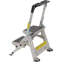 Tilt & Roll Step Stool Ladder, 2 Steps, 23" x 21" x 34.50" High Cintas