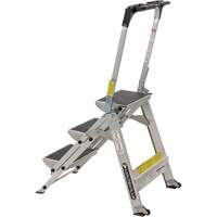 Tilt & Roll Step Stool Ladder, 3 Steps, 34" x 22" x 50.75" High Cintas