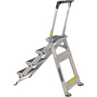 Tilt & Roll Step Stool Ladder, 4 Steps, 44.25" x 22.13" x 59" High Cintas