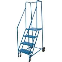 Escabeau roulant, 4 marches, Largeur de la marche 18", Hauteur de la plateforme 37", Acier Cintas