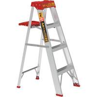 Step Ladder with Paint Tray, 4', Aluminum, 200 lbs. Capacity, Type 3 Cintas
