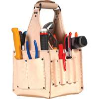 Electrical & Maintenance Tool Pouches, Leather, 17 Pockets, Beige Cintas