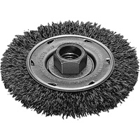 Disque m&eacute;tallique &agrave; fils torsad&eacute;s, Dia. 4", Fils 0,02", Arbre 5/8"-11, Acier inoxydable Cintas