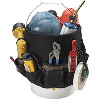 48-Pocket Bucket Buddy, 6" L x 11" W x 12" H, Polyester, Black Cintas