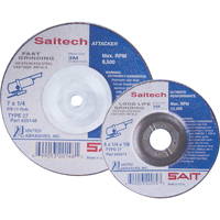 Meule Saitech Ultimate Performance, 4" x 1/4", Arbre 3/8", Oxyde d'aluminium, Type 27 Cintas