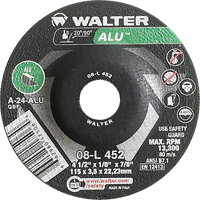 Meules &agrave; moyeu d&eacute;port&eacute; - Aluminium type 27, 4-1/2" x 1/8", Arbre de 7/8", Type 27 Cintas