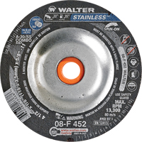 Meules &agrave; moyeu d&eacute;port&eacute; - Acier inoxydable type 27, 4-1/2" x 1/8", Arbre de 5/8"-11, Type 27S Cintas