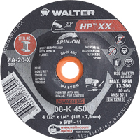 Double-X Depressed Centre Grinding Wheel, 4-1/2" x 1/4", 5/8"-11 Arbor, Type 27S Cintas