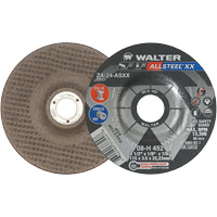 Depressed Centre Grinding Wheels - ALLSTEEL XX, 4-1/2" x 1/8", 7/8" Arbor, Type 27, Zirconia Alumina, 13300 RPM Cintas