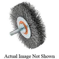 Mounted Crimped Wire Wheel, 3" Dia., 0.0118" Fill Cintas