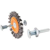 Reversible Mounted Knot-Twisted Wire Wheel, 3" Dia., 0.0118" Fill, 1/2" Arbor, Steel Cintas