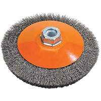 Saucer Crimped Wire Wheel, 4" Dia., 0.012" Fill, 5/8"-11 Arbor Cintas