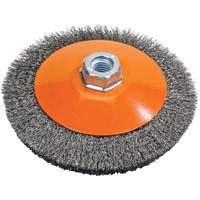 Saucer Crimped Wire Wheel, 5" Dia., 0.012" Fill, 5/8"-11 Arbor Cintas