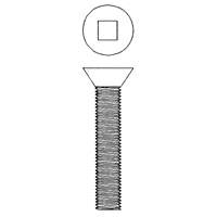 Flat Head Machine Screws, #6-32 x 3/4" L, Zinc Plated Cintas