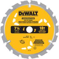 Lame de scie &agrave; pointes au carbure pour coupe rapide, 7-1/4", 18 dents, Pour Bois Cintas