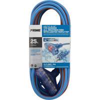 Arctic Blue TPE-Rubber Extension Cord, All-Weather, SJEOW, 12/3 AWG, 15 A, 3 Outlet(s), 25' Cintas