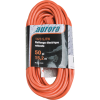 Vinyl Extension Cord, Outdoor, SJTW, 14/3 AWG, 15 A, 50' Cintas