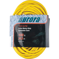 Vinyl Extension Cord, Outdoor, SJTW, 12/3 AWG, 15 A, 100' Cintas