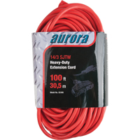 Vinyl Extension Cord, Outdoor, SJTW, 14/3 AWG, 13 A, 3 Outlet(s), 100' Cintas