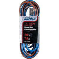 TPE-Rubber Extension Cord With Light Indicator, All-Weather, SJEOW, 14/3 AWG, 15 A, 25' Cintas