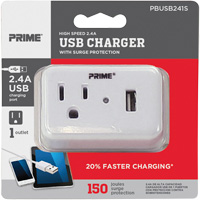 Prime&reg; USB Charger with Surge Protector Cintas