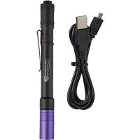 Lampe stylo UV avec port de recharge micro USB Stylus Pro, DEL, Corps en Aluminium, piles Rechargeable, Compris Cintas