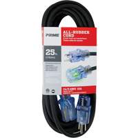 Cordon rallonge All-Rubber, Ext&eacute;rieur, SJOOW, AWG 14/3, 15 A, 25' Cintas