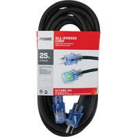 Cordon rallonge All-Rubber, Ext&eacute;rieur, SJOOW, AWG 12/3, 15 A, 25' Cintas