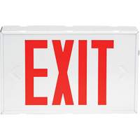 Exit Sign, LED, Battery Operated/Hardwired, 12-1/5" L x 7-1/2" W, English Cintas
