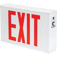 Exit Sign, LED, Battery Operated/Hardwired, 12-1/5" L x 7-1/2" W, English Cintas