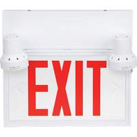 Exit Sign with Security Lights, LED, Battery Operated/Hardwired, 12-1/10" L x 11" W, English Cintas