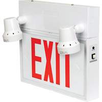 Exit Sign with Security Lights, LED, Battery Operated/Hardwired, 12-1/10" L x 11" W, English Cintas