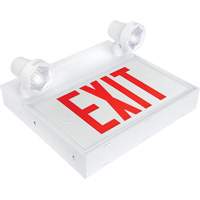 Exit Sign with Security Lights, LED, Battery Operated/Hardwired, 12-1/10" L x 11" W, English Cintas