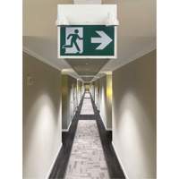 Running Man Sign with Security Lights, LED, Battery Operated/Hardwired, 12-1/10" L x 11" W, Pictogram Cintas