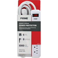 Surge Protector, 6 Outlets, 1000 J, 1875 W, 8' Cord Cintas