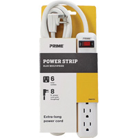 Power Strip, 6 Outlet(s), 8', 15 A, 1875 W, 125 V Cintas