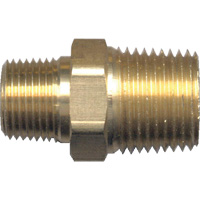 Reducing Hex Nipple, Brass, 1/2" x 3/8", NPT x NPT Cintas