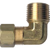 90° Pipe Elbow, Tube x Male Pipe, Brass, 1/8" x 1/8" Cintas