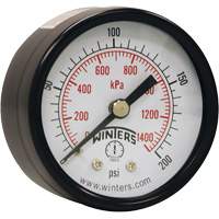 Economy Pressure Gauge, 2" , 0 - 200 psi, Back Mount, Analogue Cintas