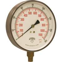 Contractor Pressure Gauge, 4-1/2" , 0 - 160 psi, Bottom Mount, Analogue Cintas